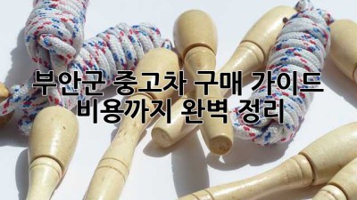 부안군 중고차 구매 가이드: 비용까지 완벽 정리!